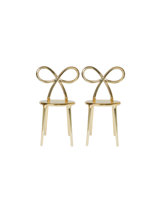 QEEBOO Ribbon Chair mit Metallfinish, 2er-Set
