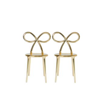 QEEBOO Ribbon Chair mit Metallfinish, 2er-Set
