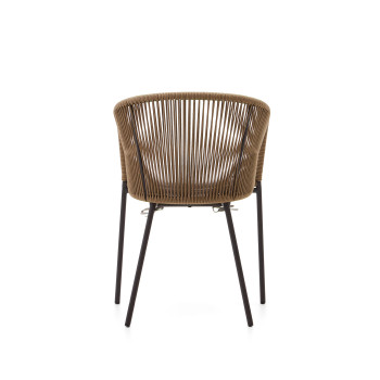Yanet-Stuhl aus beigefarbenem Seil und Beinen aus verzinktem Stahl