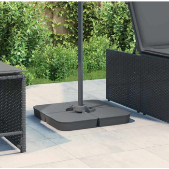 4-teiliges Sonnenschirmständer-Set mit 100 kg PP-Kreuzstütze