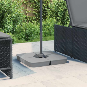 4-teiliges Sonnenschirmständer-Set mit 100 kg PP-Kreuzstütze