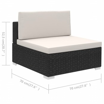 6-teiliges Gartensofa-Set mit Polyrattan-Kissen