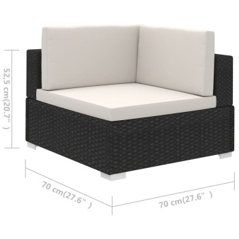 6-teiliges Gartensofa-Set mit Polyrattan-Kissen