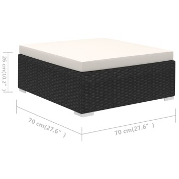 6-teiliges Gartensofa-Set mit Polyrattan-Kissen