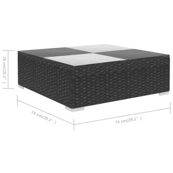 6-teiliges Gartensofa-Set mit Polyrattan-Kissen