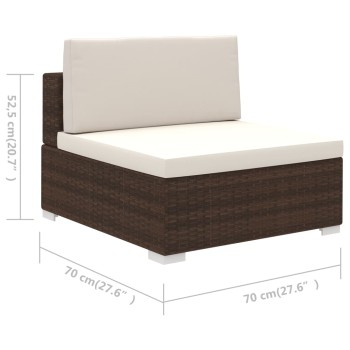 6-teiliges Gartensofa-Set mit Polyrattan-Kissen