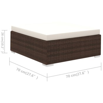 6-teiliges Gartensofa-Set mit Polyrattan-Kissen