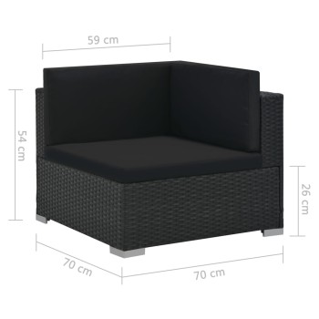 6-teiliges Gartensofa-Set mit Polyrattan-Kissen