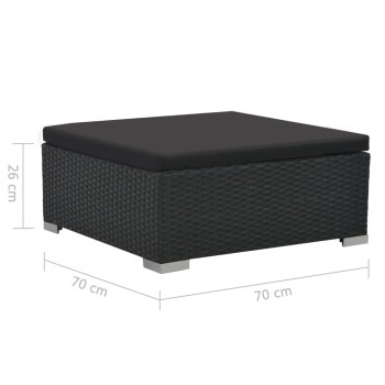 6-teiliges Gartensofa-Set mit Polyrattan-Kissen