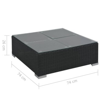 6-teiliges Gartensofa-Set mit Polyrattan-Kissen