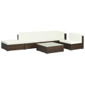 6-teiliges Gartensofa-Set mit Polyrattan-Kissen