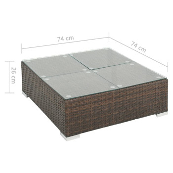 6-teiliges Gartensofa-Set mit Polyrattan-Kissen