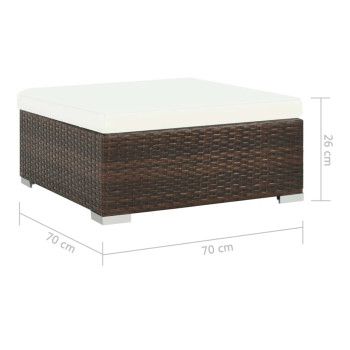 6-teiliges Gartensofa-Set mit Polyrattan-Kissen