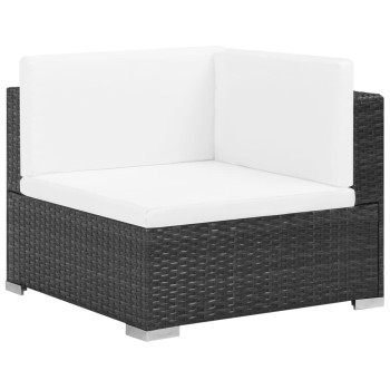6-teiliges Gartensofa-Set mit Polyrattan-Kissen