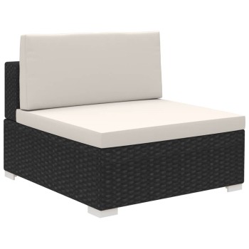 6-teiliges Gartensofa-Set mit Polyrattan-Kissen