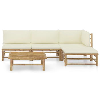 6-teiliges Bambus-Gartensofa-Set