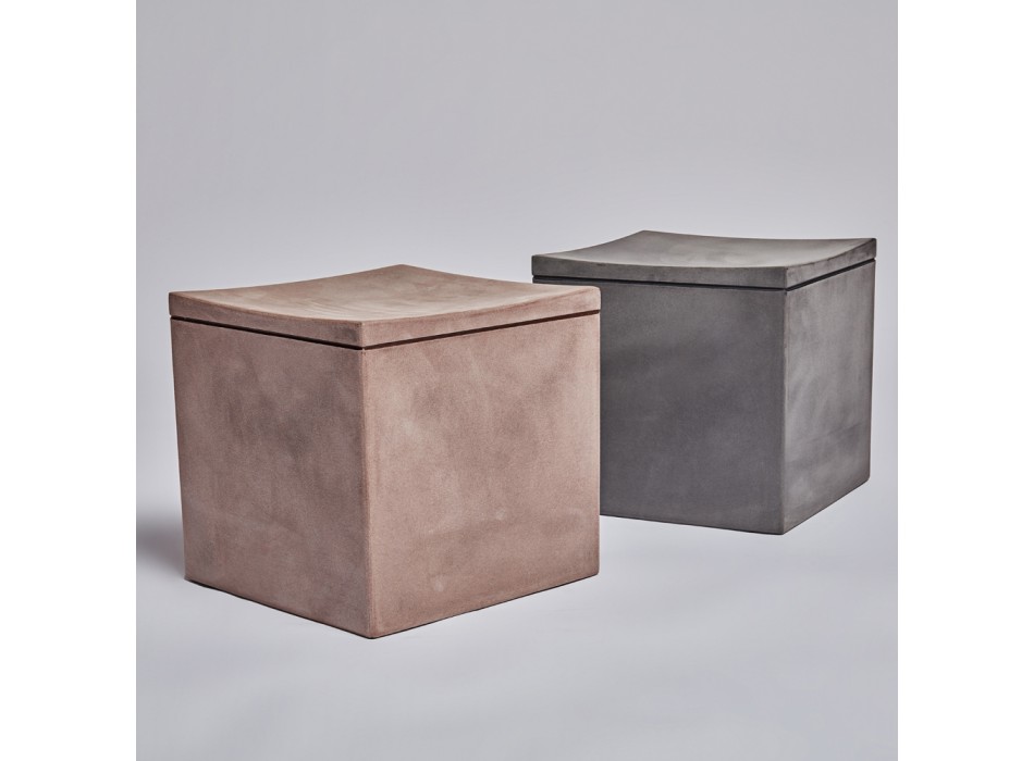 SERRALUNGA MOLESKIN CUBE LOUNGE-HOCKER 