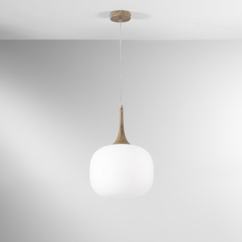 JAIPUR WEISS/HOLZAUFHÄNGUNG 1XE27 30X30X150CM