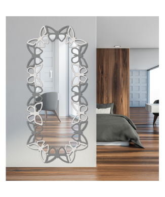 ERMES Spiegel, elfenbeinfarben und taubengrau, P4994 Pintdecor