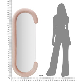 CHANTAL Wandspiegel aus rosa Samt