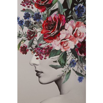 BEMALTER DRUCK DAMENBLUME -A-