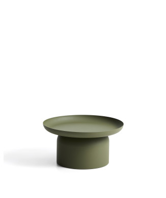 Arcola Couchtisch aus grünem Aluminium, Ø 70 cm