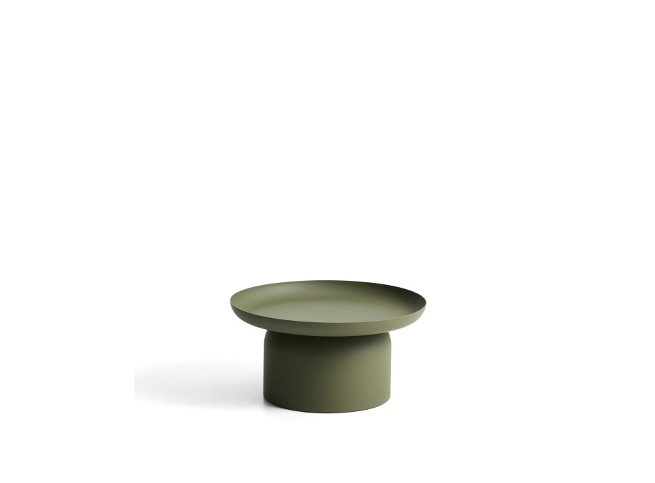 Arcola Couchtisch aus grünem Aluminium, Ø 70 cm