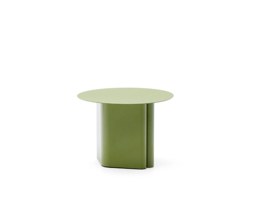 Arvin Beistelltisch aus grünem Eisen, Ø 55 cm