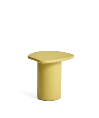 Beistelltisch Macarella aus senffarbenem Beton, 48 x 47 cm