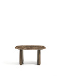 Pirita Couchtisch aus braunem Marmor und Beinen aus massiver Eiche mit Finish