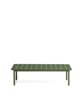 Couchtisch Maurina aus grün verzinktem Stahl mit grünen Fliesen, 122 x 61 cm
