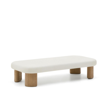 Labra Outdoor-Couchtisch aus Beton und Akazienholz, 140 x 70 cm