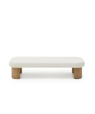 Labra Outdoor-Couchtisch aus Beton und Akazienholz, 140 x 70 cm