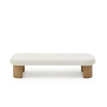 Labra Outdoor-Couchtisch aus Beton und Akazienholz, 140 x 70 cm