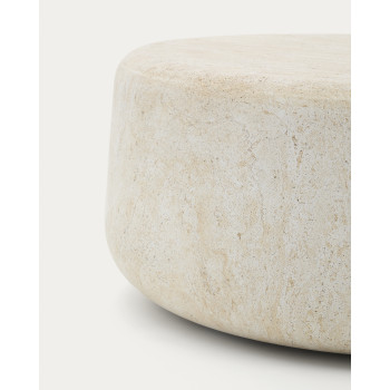 Drasi Couchtisch aus Beton mit Travertin-Optik, Ø 90 cm