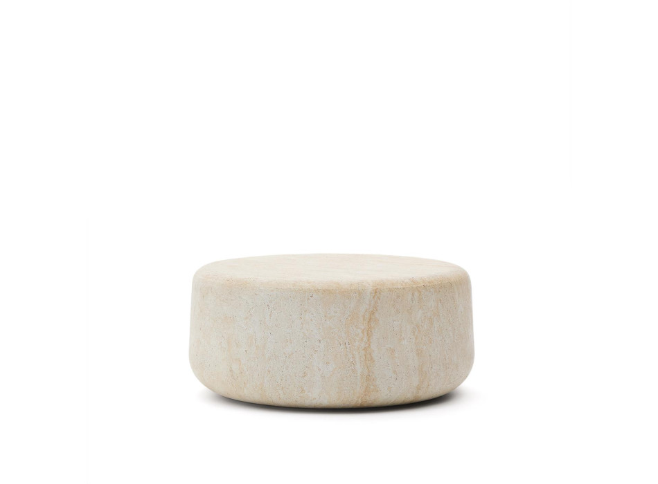 Drasi Couchtisch aus Beton mit Travertin-Optik, Ø 90 cm