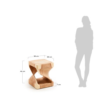Hakon Couchtisch aus massivem Mungurholz mit Innenausstattung