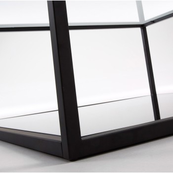 Blackhill Couchtisch, 80 x 80 cm, quadratisch, aus schwarzem, transparentem Glas