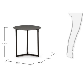 Raeam Couchtisch aus gehärtetem Glas und schwarz lackiertem Stahl