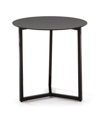 Raeam Couchtisch aus gehärtetem Glas und schwarz lackiertem Stahl