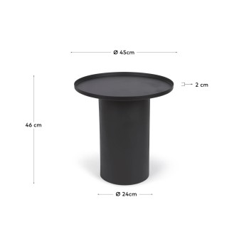 Fleska runder Couchtisch aus schwarzem Metall Ø 45 cm