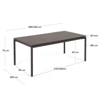 Zaltana ausziehbarer Outdoor-Tisch aus Aluminium