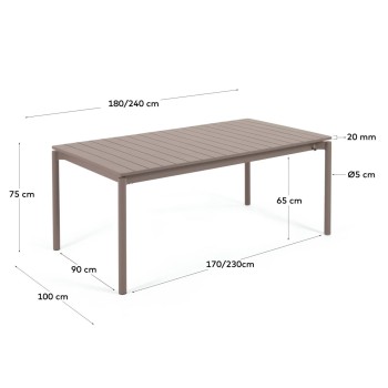 Zaltana ausziehbarer Outdoor-Tisch aus Aluminium