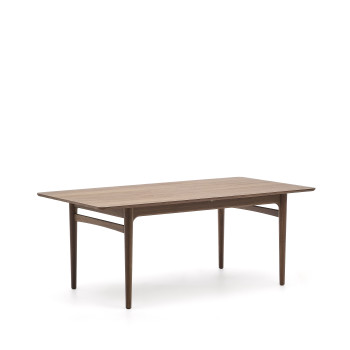 Ausziehbarer Tisch Elan aus Walnussfurnier und Massivholz, 200 (260) x 100 cm, FSC Mix-zertifiziert