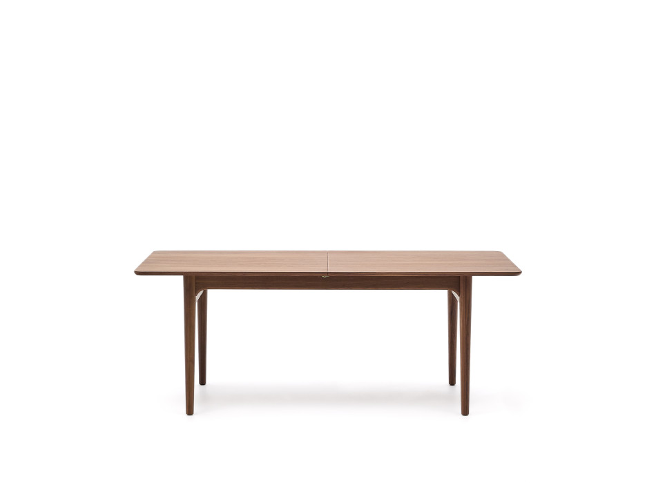 Ausziehbarer Tisch Elan aus Walnussfurnier und Massivholz, 200 (260) x 100 cm, FSC Mix-zertifiziert