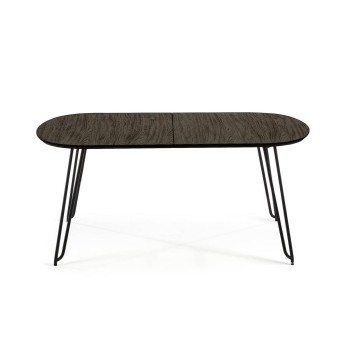 Ausziehtisch Milian 140 (220) x 90 cm (220) x 90 cm, schwarzes Metallbein