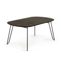 Ausziehtisch Milian 140 (220) x 90 cm (220) x 90 cm, schwarzes Metallbein