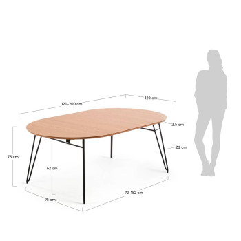 Novac Ausziehtisch Ø 120 (200) cmo, Eichenfurnier natur
