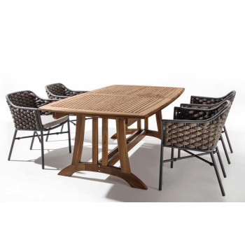AMALFI Tisch 180/240x110 + 4 schöne Stühle