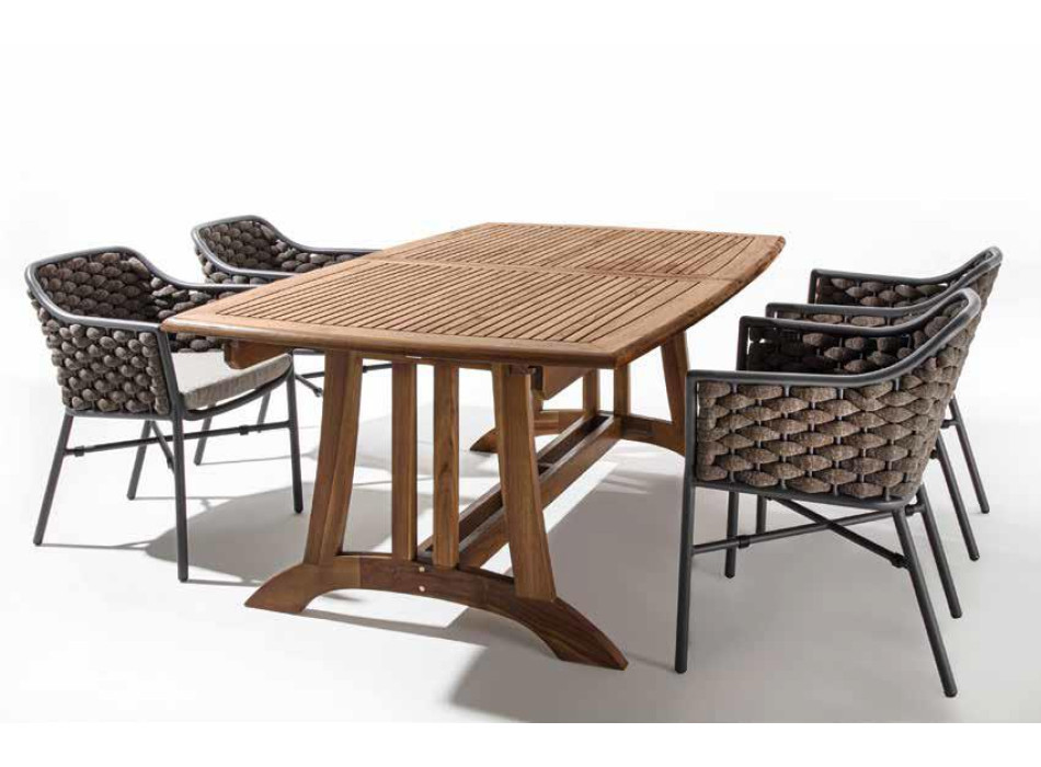 AMALFI Tisch 180/240x110 + 4 schöne Stühle